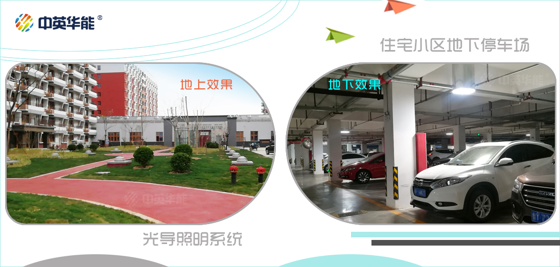 住宅小區(qū)地下停車場光導(dǎo)照明系統(tǒng)-中英華能
